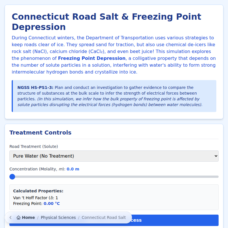 Connecticut Road Salt & Freezing Point Depression