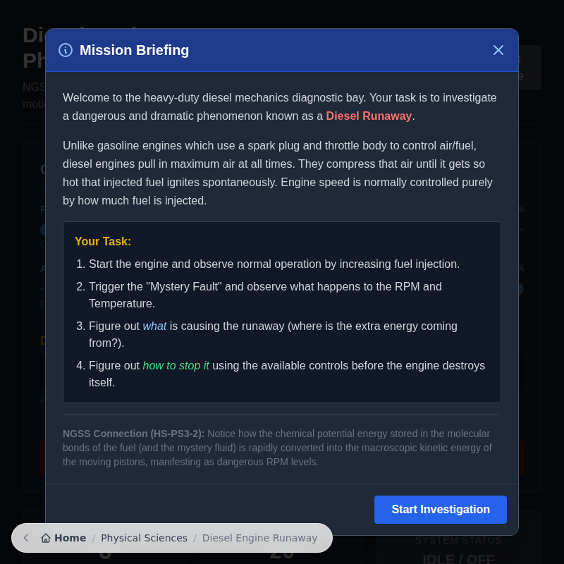 Fenómeno de descontrol del motor diésel