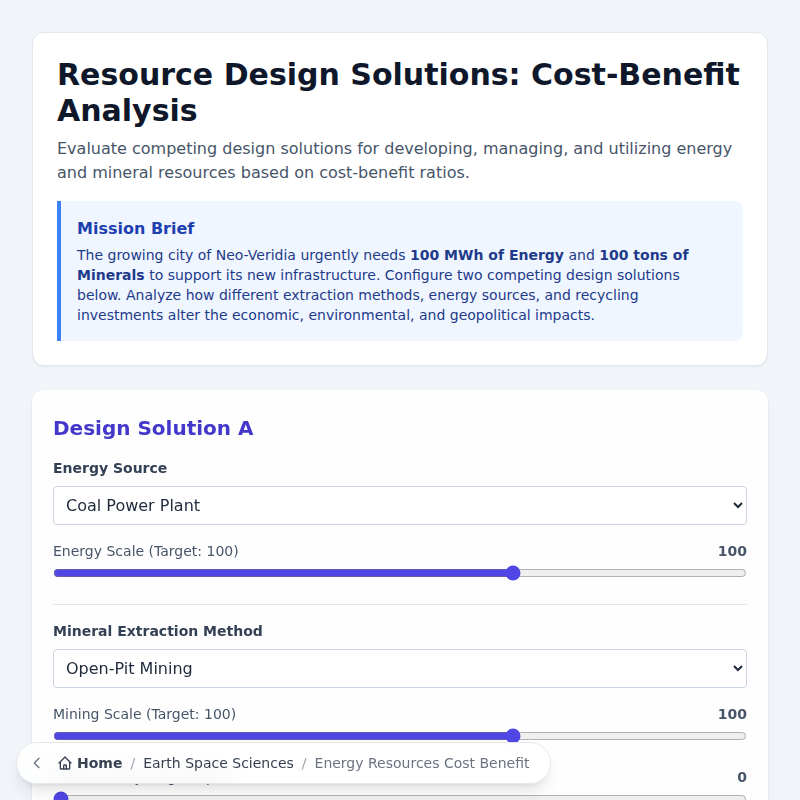 Energy & Mineral Resources Cost-Benefit Analysis