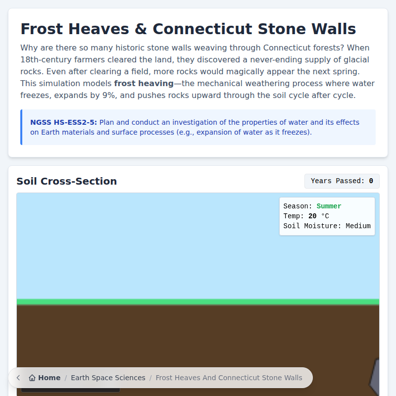 Frost Heaves and Connecticut Stone Walls
