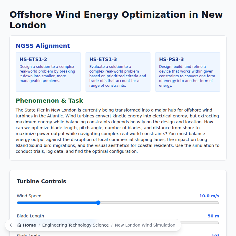 Offshore Wind Energy Optimization in New London