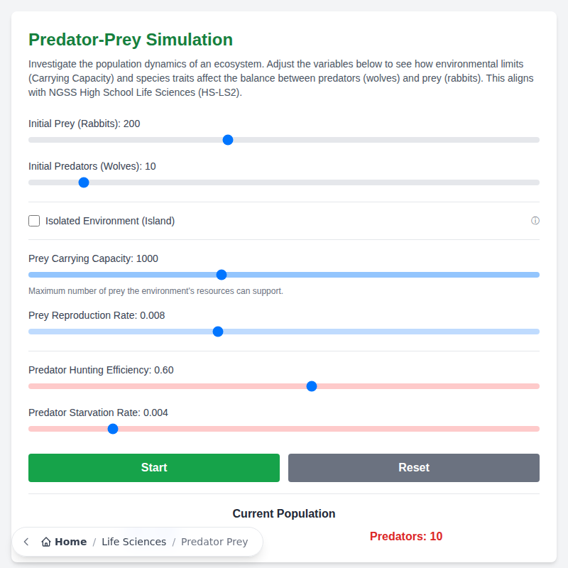 Predator-Prey Ecosystem Simulation